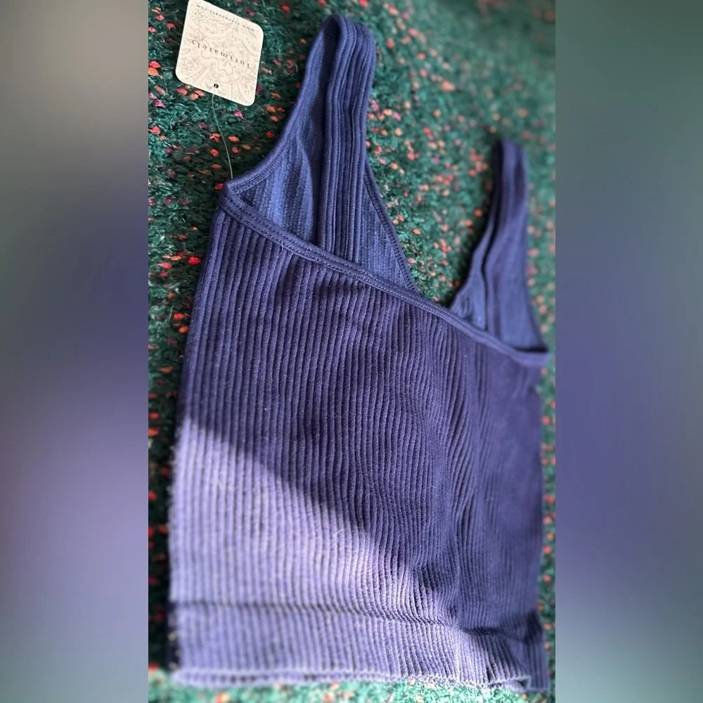 ‼️RARE‼️🎸Free People🎸🔥NWT🔥Solid Ribbed Brami in Navy—XS/S